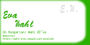 eva wahl business card